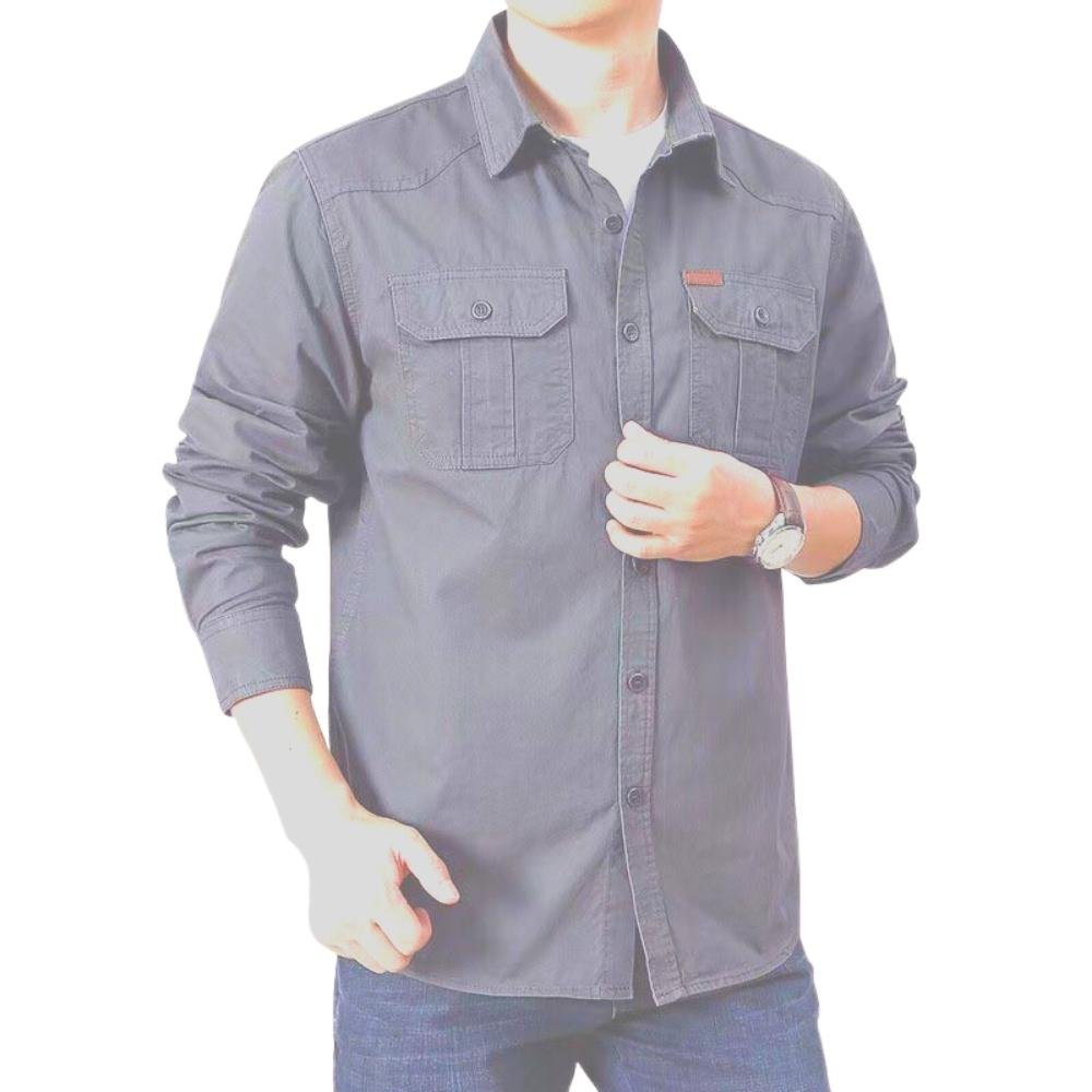 Sơ mi nam Jean dài tay phối một bên túi nam tính, năng động Thời trang Mix-up Shop