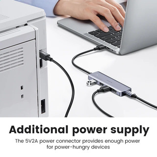 Bộ chia USB Ugreen 50985 Hub USB 3.0 sang 4 cổng USB + 1 micro USB