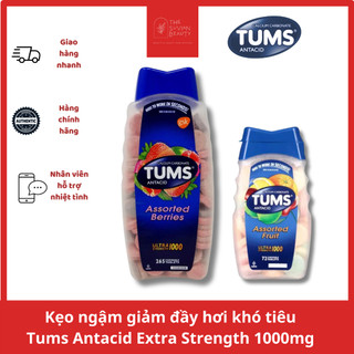 Kẹo ngậm giảm đầy hơi khó tiêu Tums Antacid Extra Strength 1000mg