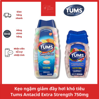 Kẹo ngậm giảm đầy hơi khó tiêu Tums Antacid Extra Strength 750mg
