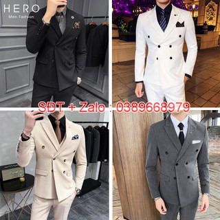 Bộ Vest Nam Hàn Quốc 6 Cúc, Chất Vải Sịn, Fom Đẹp, Quần Có Tăng Chỉnh Vòng Bụng