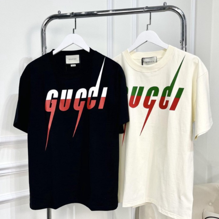 Áo thun GUCCI a Sét Cotton Unisex Dáng Rộng In Thiết Kế Phong Cách Cool Ngầu 2023