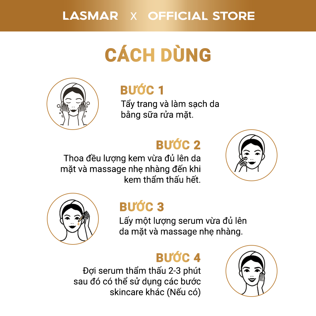 Combo Kem Đêm + Serum Nám Lasmar Mờ Nám Da, Tàn Nhang, Đồi Mồi Lâu Năm Từ Bên Trong