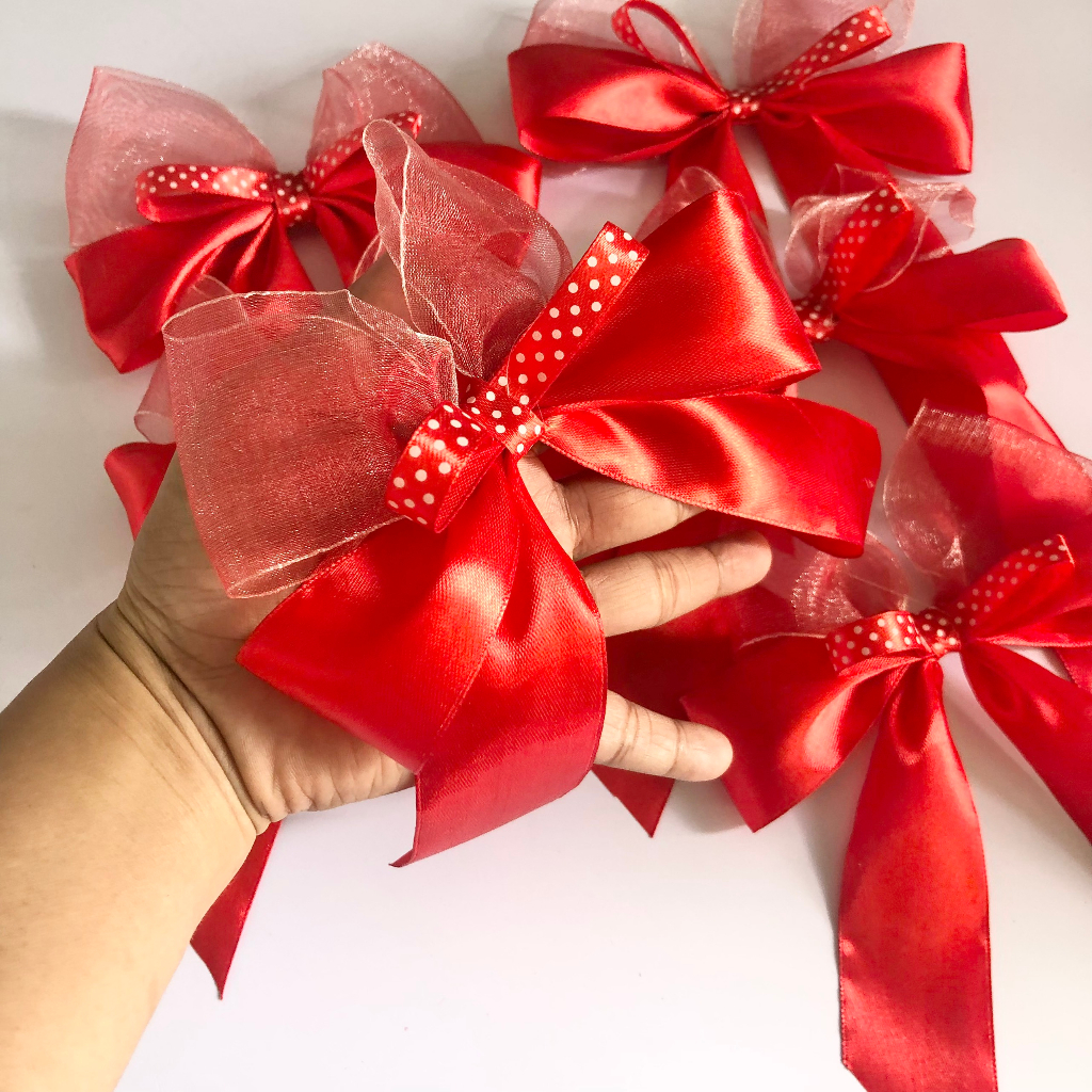 Nơ  làm sẵn trang trí bó hoa, giỏ hoa, hộp quà tặng