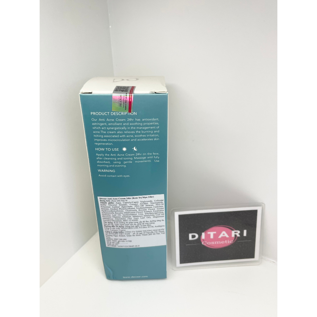 Kem dưỡng cho da mụn Decaar Anti Acne Cream 24h ngừa mụn, làm dịu và tăng tái tạo