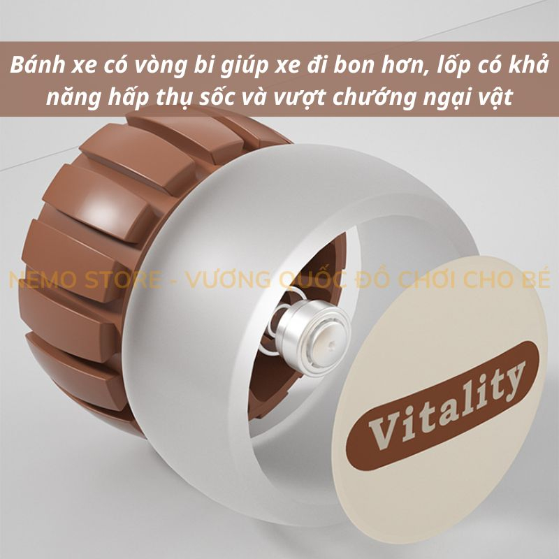 Xe trượt 2 in 1 cho bé BESUN có nhạc đèn, giỏ đồ - xe chòi chân cao cấp
