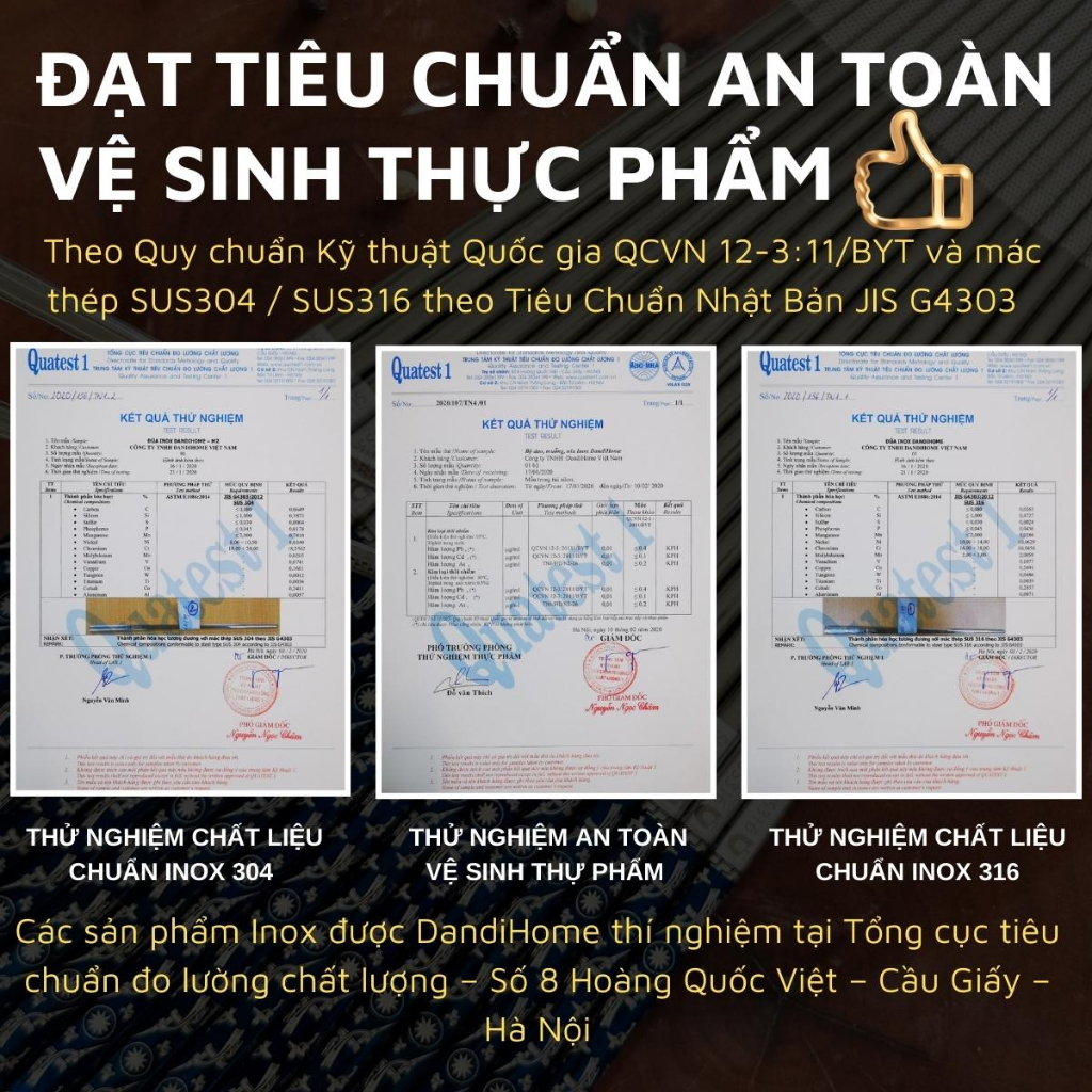 Hộp 5 đôi đũa Inox 304 / 316 cao cấp DandiHome họa tiết chống trơn trượt