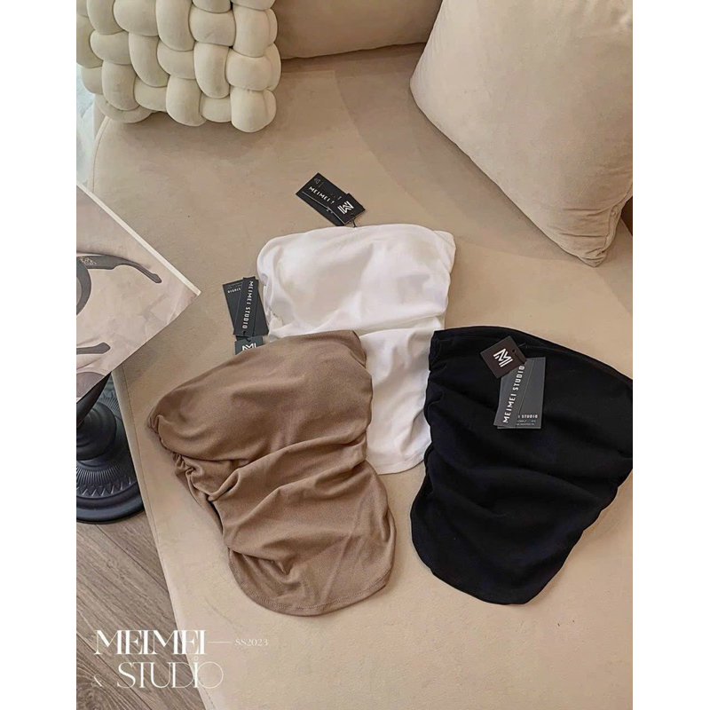 Áo ống cúp ngực  vạt bầu nhún 2 bên chất thun borip loại 1 siêu đẹp - B5K