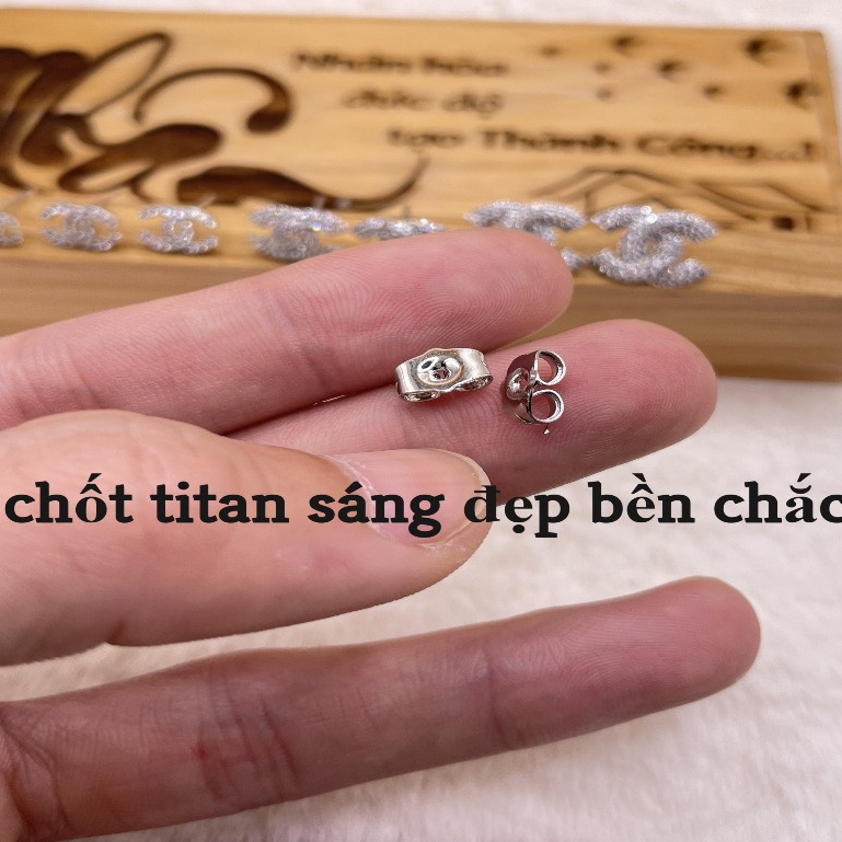Bông tai, Khuyên tai đá, nụ đính đá lấp lánh cho nữ siêu xinh, chốt titan sáng đẹp bền chắc
