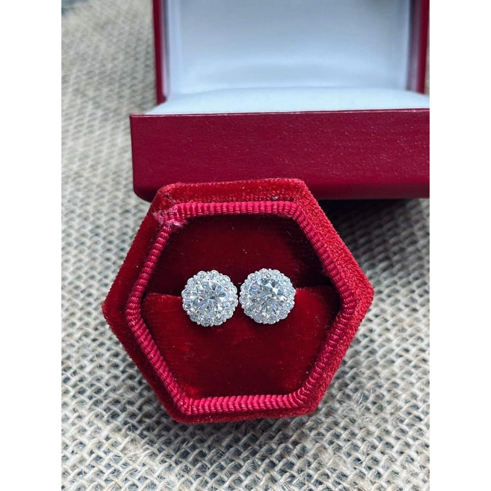 Bông tai, Khuyên tai đá, nụ đính đá lấp lánh cho nữ siêu xinh, chốt titan sáng đẹp bền chắc