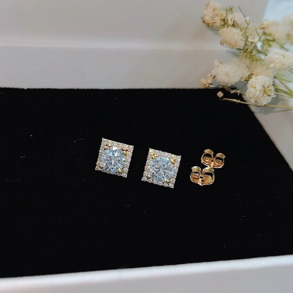 Bông tai, Khuyên tai đá, nụ đính đá lấp lánh cho nữ siêu xinh, chốt titan sáng đẹp bền chắc