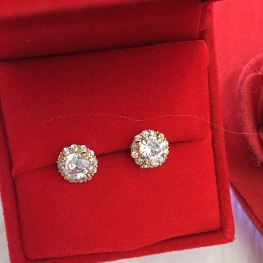 Bông tai, Khuyên tai đá, nụ đính đá lấp lánh cho nữ siêu xinh, chốt titan sáng đẹp bền chắc