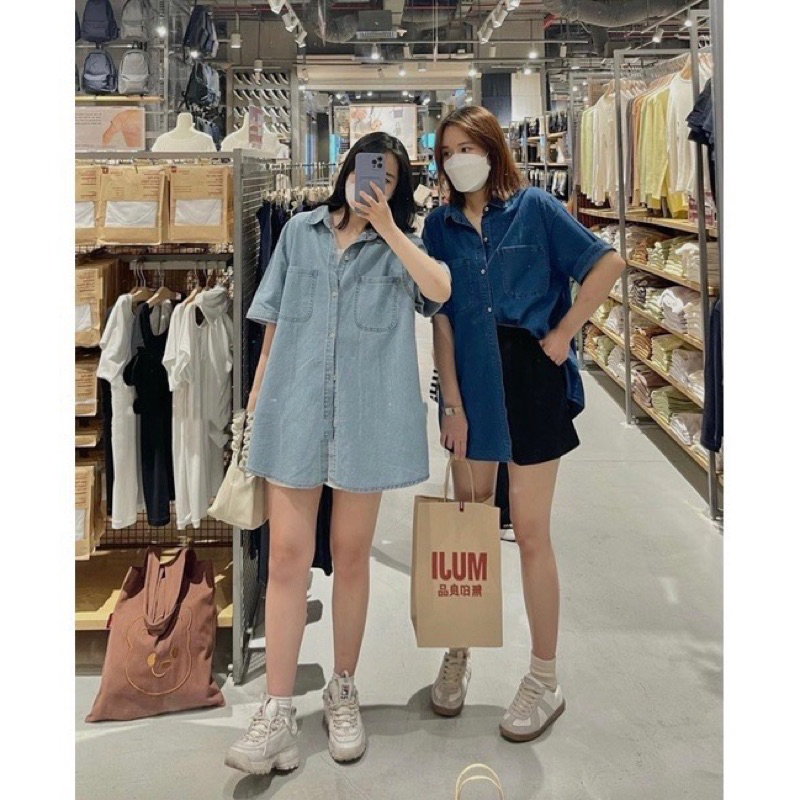Áo sơ mi chất jean hàng đẹp bán shop chuẩn ảnh