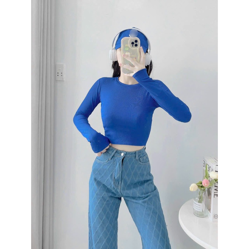 Áo Thun Croptop Tay Dài  Siêu Xinh