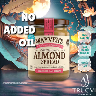 Bơ Hạnh Nhân ( Almond spread) không đường Mayver’s 240gram