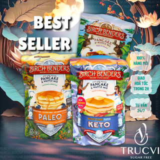 Bột làm bánh Pancake và Waffle không đường Birch Benders Micro pancakery Keto ( eat clean , keto ,gymer )
