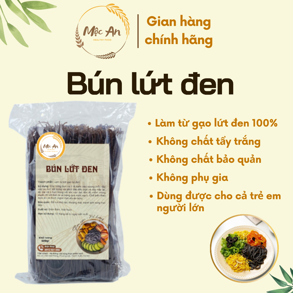 1KG Bún Gạo Lứt Đen Hữu Cơ Ăn Kiêng - Healthy - Eatclean - Tiểu Đường - Thực Dưỡng