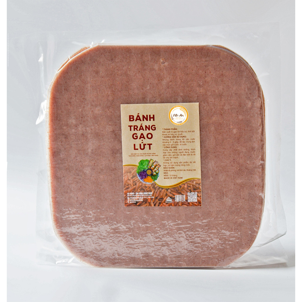 BÁNH TRÁNG GẠO LỨT Hữu Cơ ăn kiêng giảm cân healthy eatclean túi 500g hút chân không (>60 bánh)