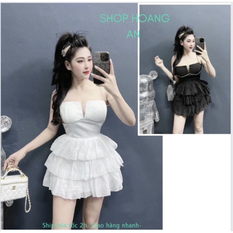 Đầm Xinh đi tiệc,đi chơi đều đẹp, chất tapta phối tơ đi viền đá y hình có mút ,có quần trong.From 40-55 ký vừa.TH0118288