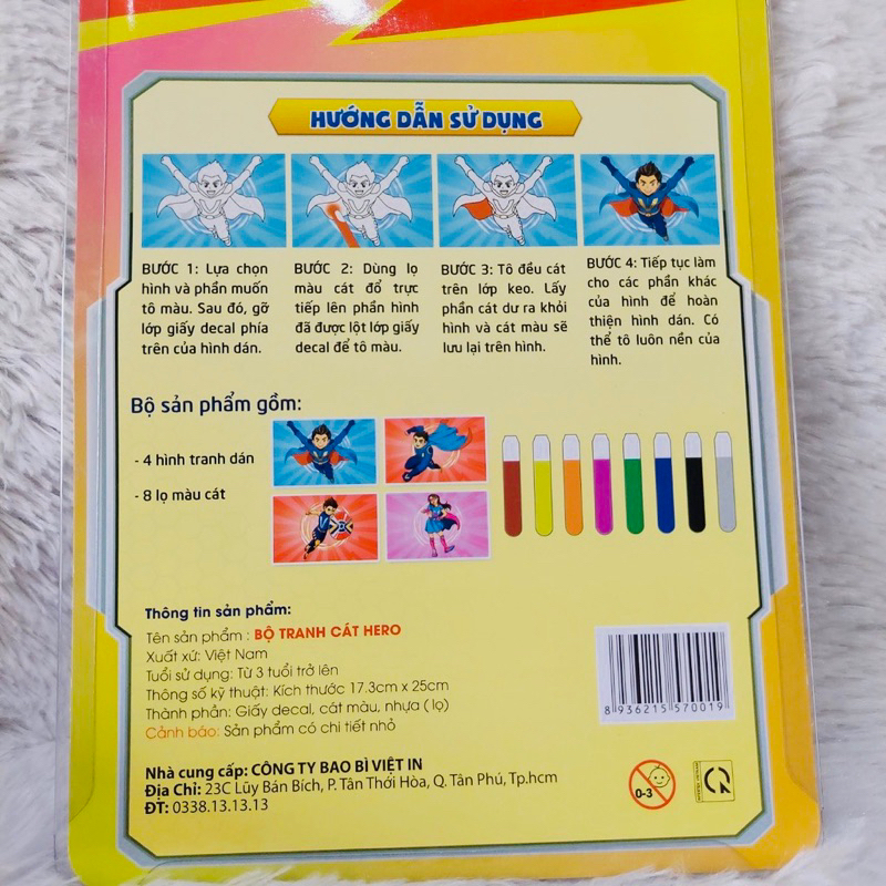 Tranh cát màu - hkm sữa Hero