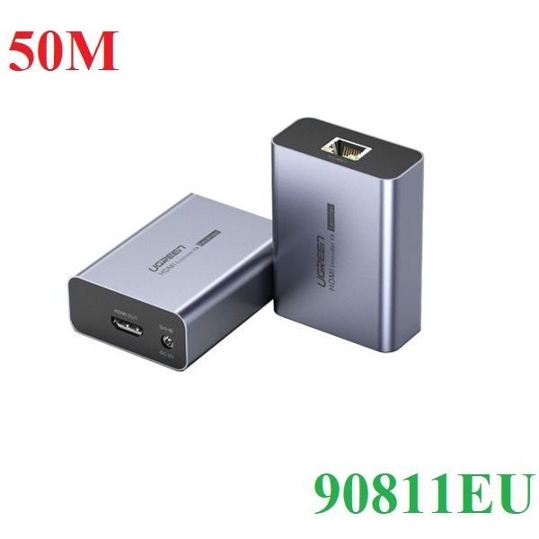 Thiết bị kéo dài tín hiệu HDMI 50m qua cáp Lan cat 5 Cat6 Ugreen 90811EU- Hàng chính hãng
