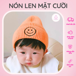 Mũ Nón Len Mặt Cười Dễ Thương Cho Bé