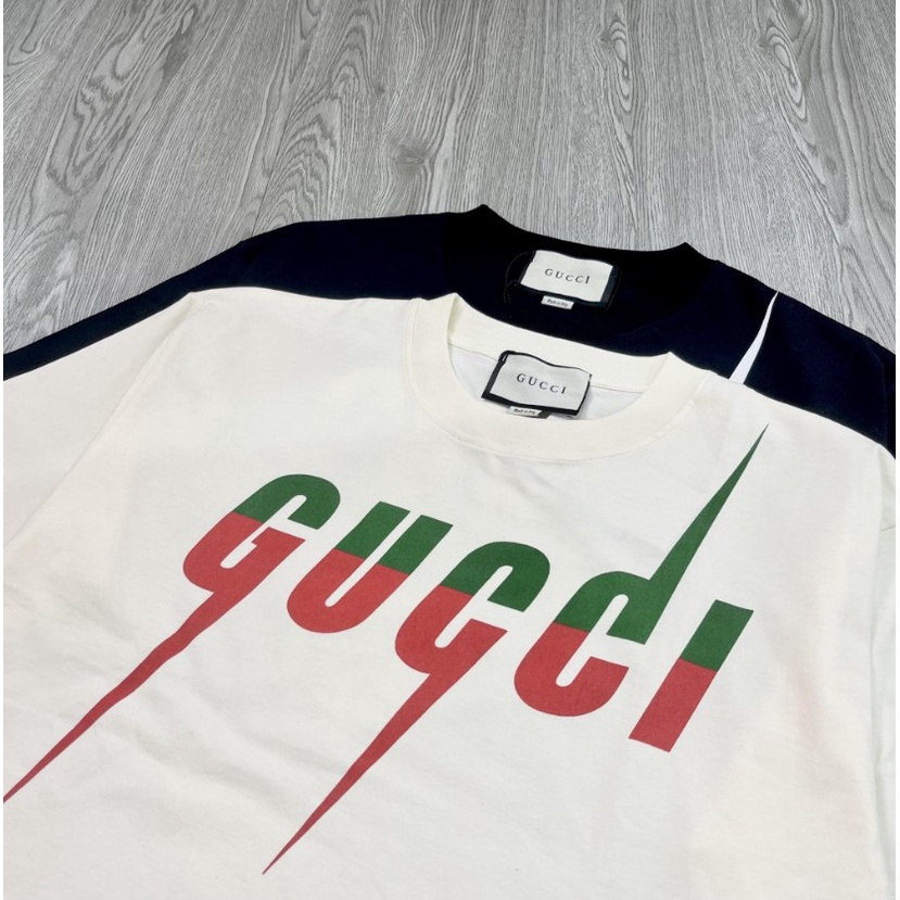 Áo thun GUCCI a Sét Cotton Unisex Dáng Rộng In Thiết Kế Phong Cách Cool Ngầu 2023