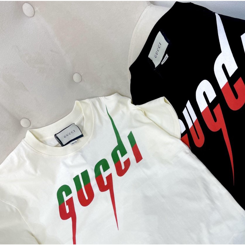 Áo thun GUCCI a Sét Cotton Unisex Dáng Rộng In Thiết Kế Phong Cách Cool Ngầu 2023