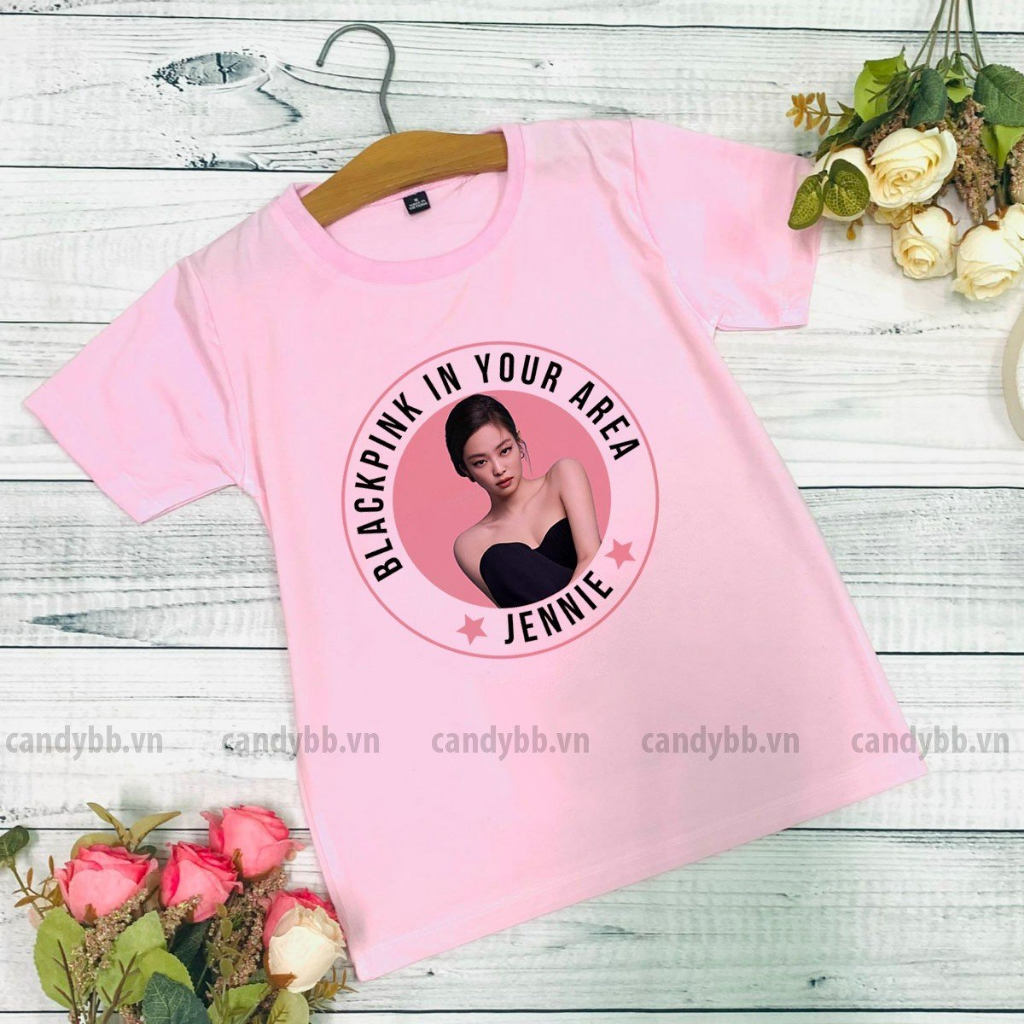 Áo thun cổ tròn màu Hồng BlackPink, nhóm nhạc nữ Black Pink hot hit, có size cho bé từ 10 - 60kg