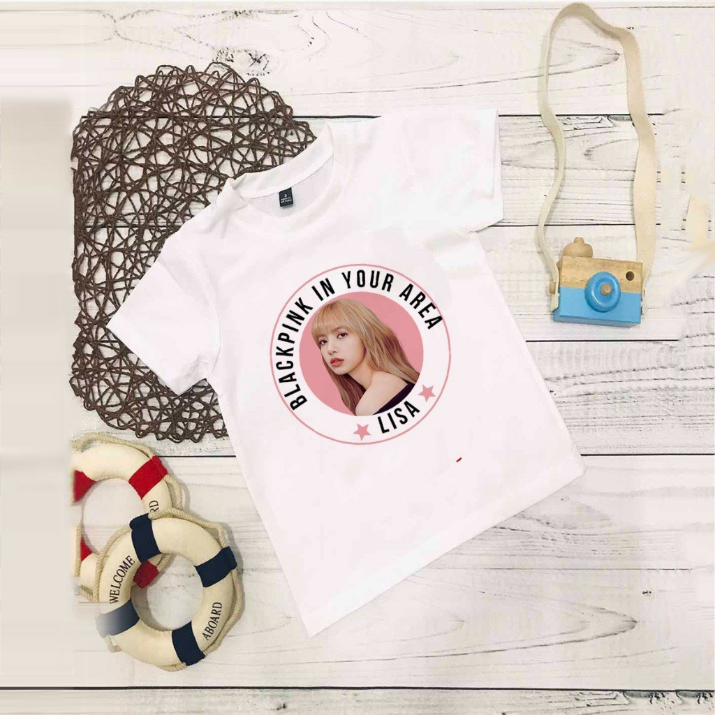 Áo thun BlackPink in hình sắc nét, nhóm nhạc nữ Black Pink dễ thương, size 10 - 60kg