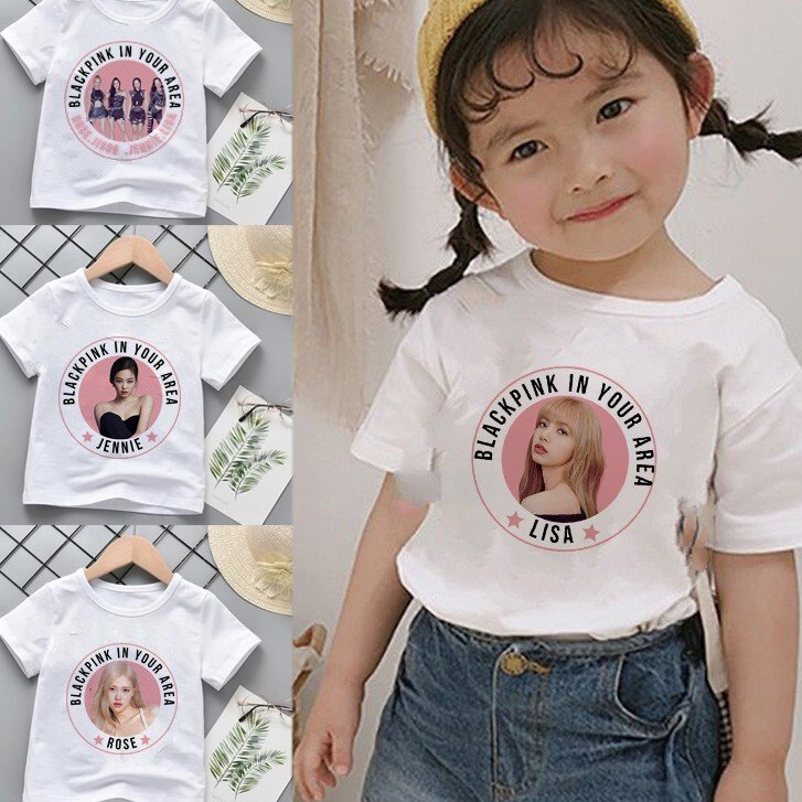 Áo thun BlackPink in hình sắc nét, nhóm nhạc nữ Black Pink dễ thương, size 10 - 60kg