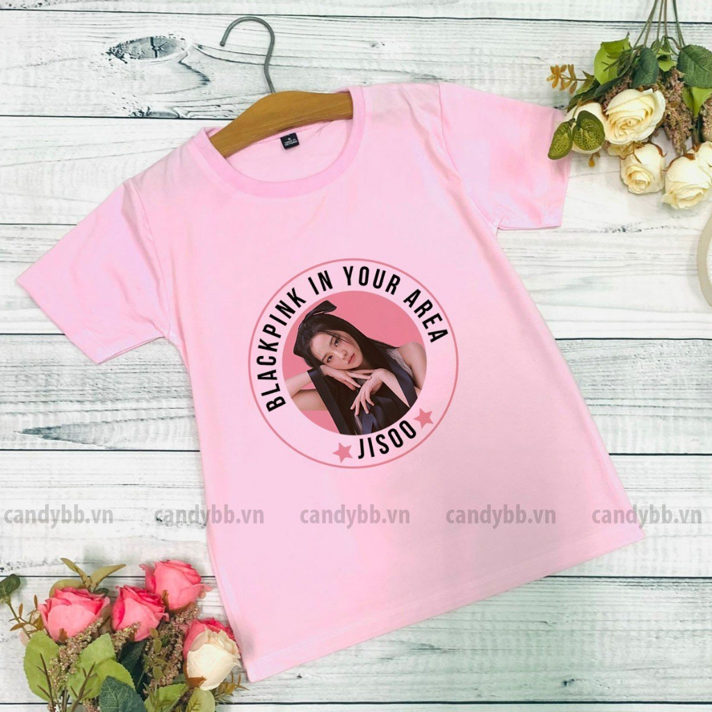 Áo thun cổ tròn màu Hồng BlackPink, nhóm nhạc nữ Black Pink hot hit, có size cho bé từ 10 - 60kg