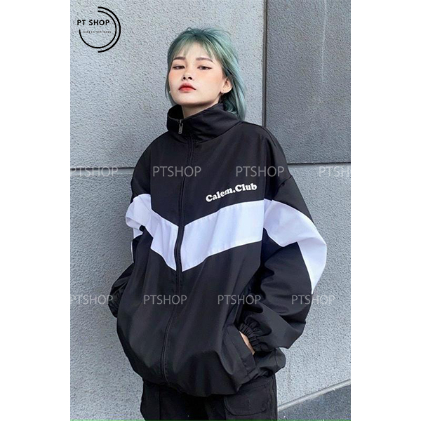 Áo Khoác dù, áo gió, áo đôi Calem.Club Đen trắng năng động chất liệu dù 2 lớp cao cấp siêu nhẹ