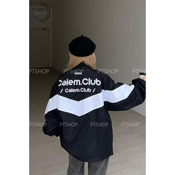 Áo Khoác dù, áo gió, áo đôi Calem.Club Đen trắng năng động chất liệu dù 2 lớp cao cấp siêu nhẹ