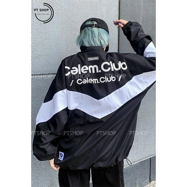Áo Khoác dù, áo gió, áo đôi Calem.Club Đen trắng năng động chất liệu dù 2 lớp cao cấp siêu nhẹ
