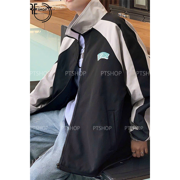 Áo khoác dù nam nữ Desire phối sọc tay siêu ngầu trẻ trung năng động