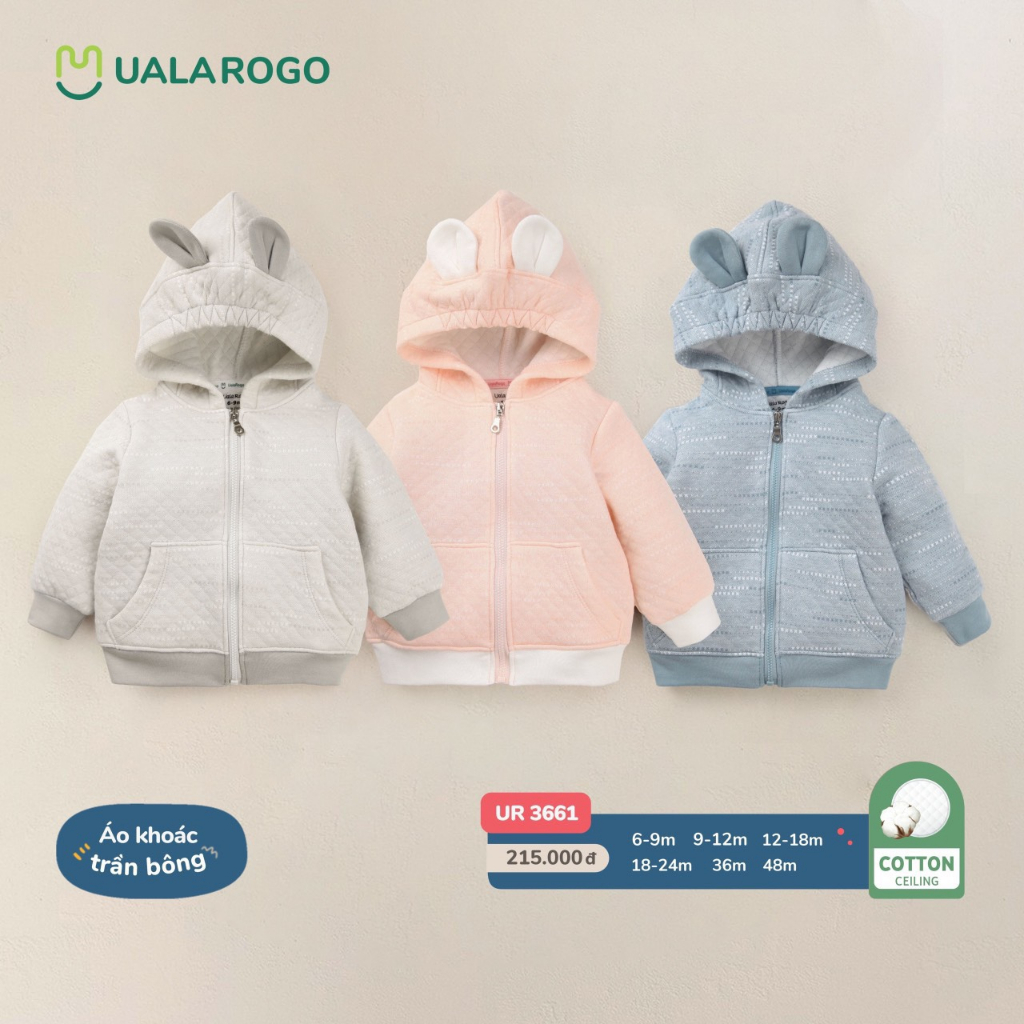 Áo khoác trần bông cho bé hãng Uala Rogo