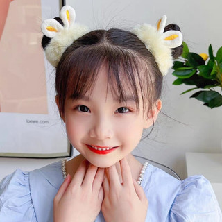 Dây cột tóc vải lông hình tai thỏ dễ thương