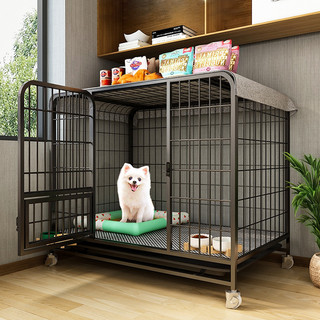 Chuồng chó nan ông màu đen sơn tĩnh điện dành cho chó lớn lớn có bánh xe tặng khay vệ sinh size s,m,l,xl,xxl