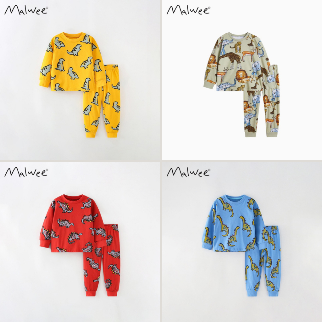BST bộ thun cotton khủng long MW cho bé trai 2-8 tuổi Mẫu mới 2024 - Little Maven Official Store