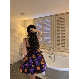 [SẴN] Váy hai dây tím hoa ulzzang