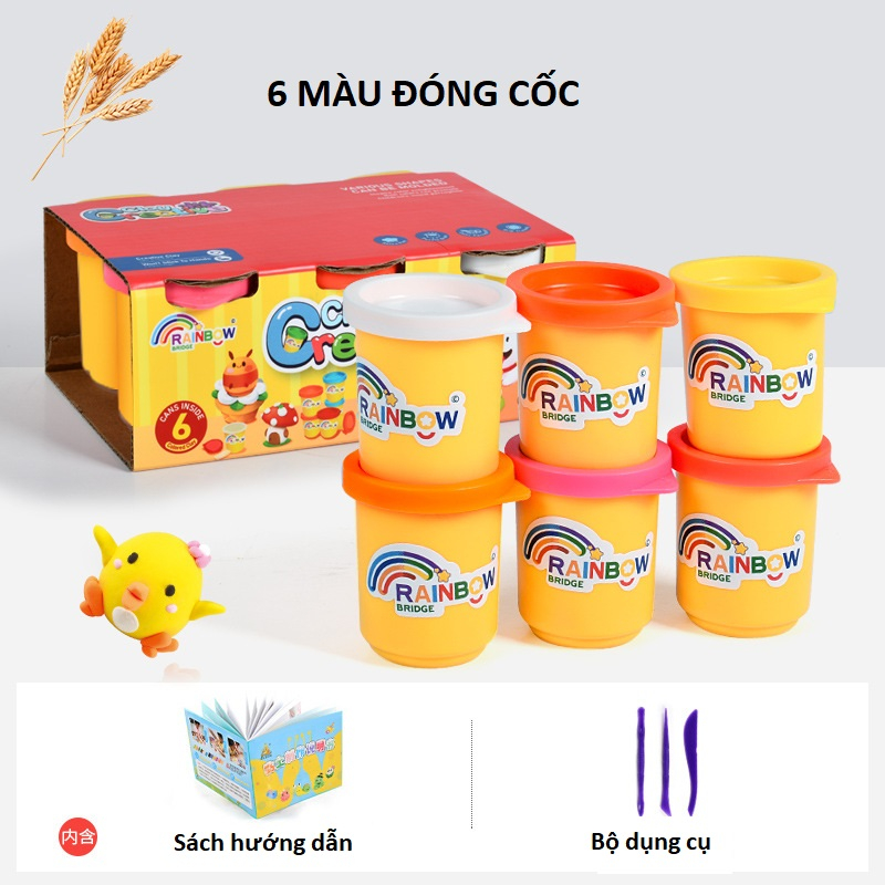 Đất nặn làm từ bột lúa mì hoàn toàn tự nhiên, an toàn cho trẻ em, thân thiện với môi trường 20g 1 thanh