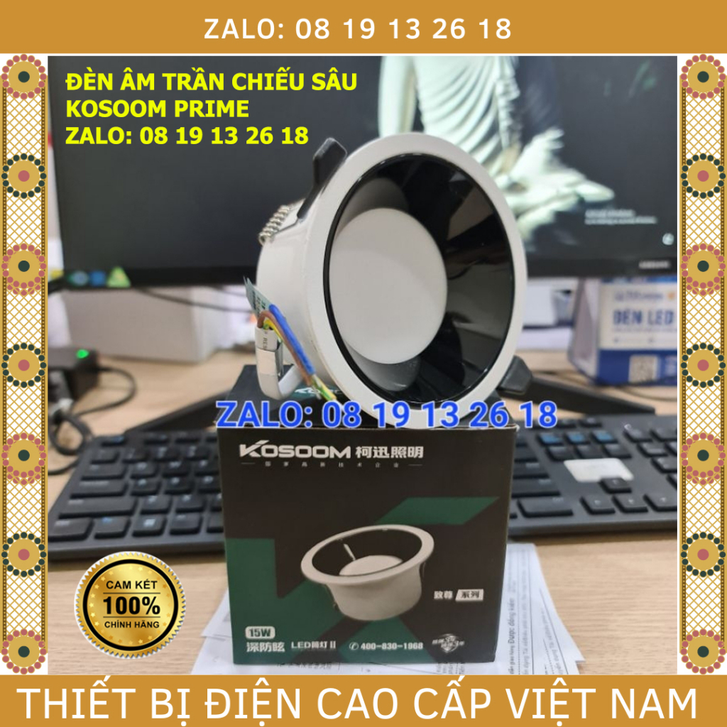 Đèn âm trần Chống Chói Chiếu Sâu KOSOOM Prime 10W, 15W, 20W, bảo hành 3 năm