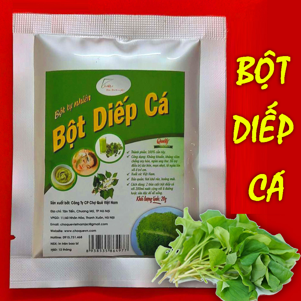 Bột rau diếp cá 10gr sấy lạnh hữu cơ nguyên chất 100% từ diếp cá dùng để uống trộn sinh tố, sữa chua, trộn salat