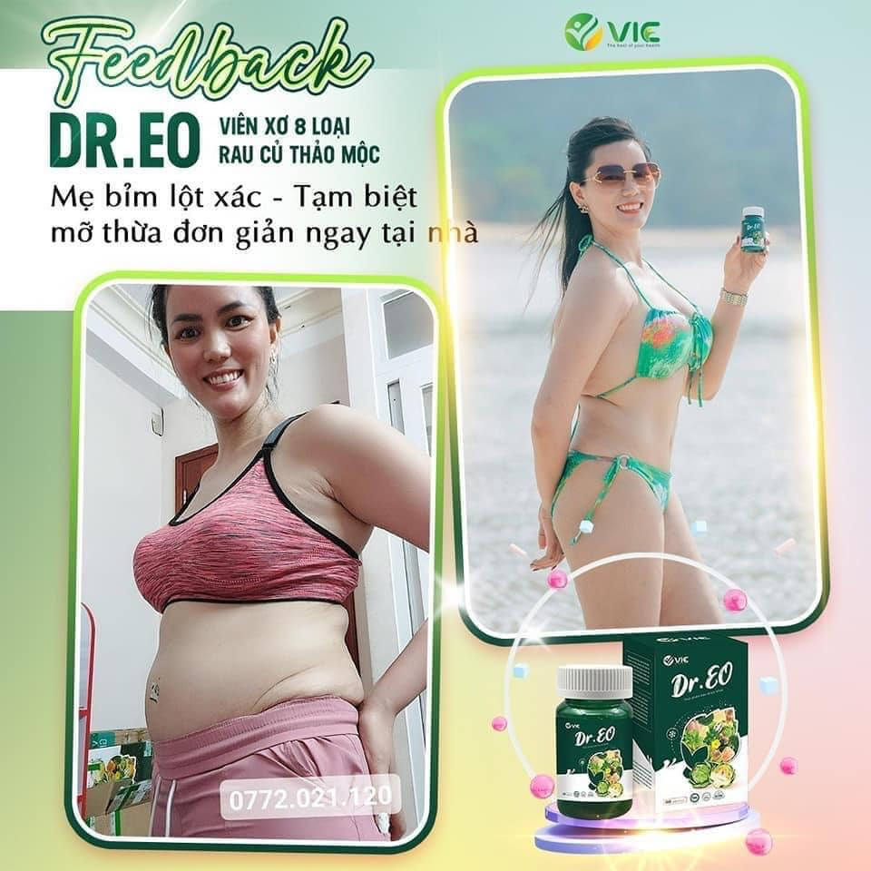 Giảm mỡ bụng - VIEN SƠ DR.EO - Viên thải mỡ detox sâm đỏ chính hãng