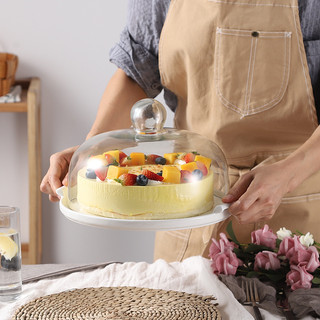 Khay bánh ngọt sứ trắng, khay sứ 2 tầng, 3 tầng đựng trái cây tiệc trà chiều khay sứ nắp kính Bắc Âu