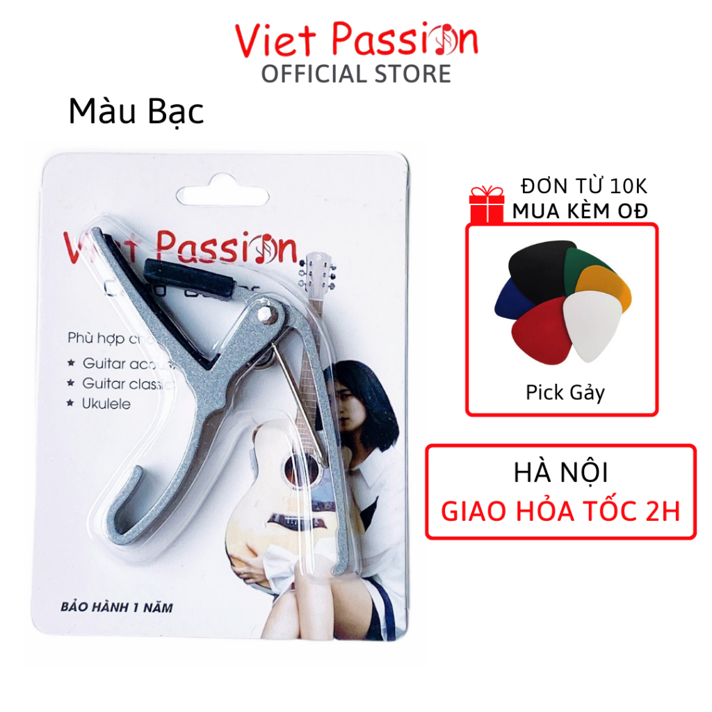 Kẹp capo cho đàn ukulele soprano 21inch concer 23inch tenor 26inch bằng kim loại kẹp tăng tông hạ tông VietPassion HCM