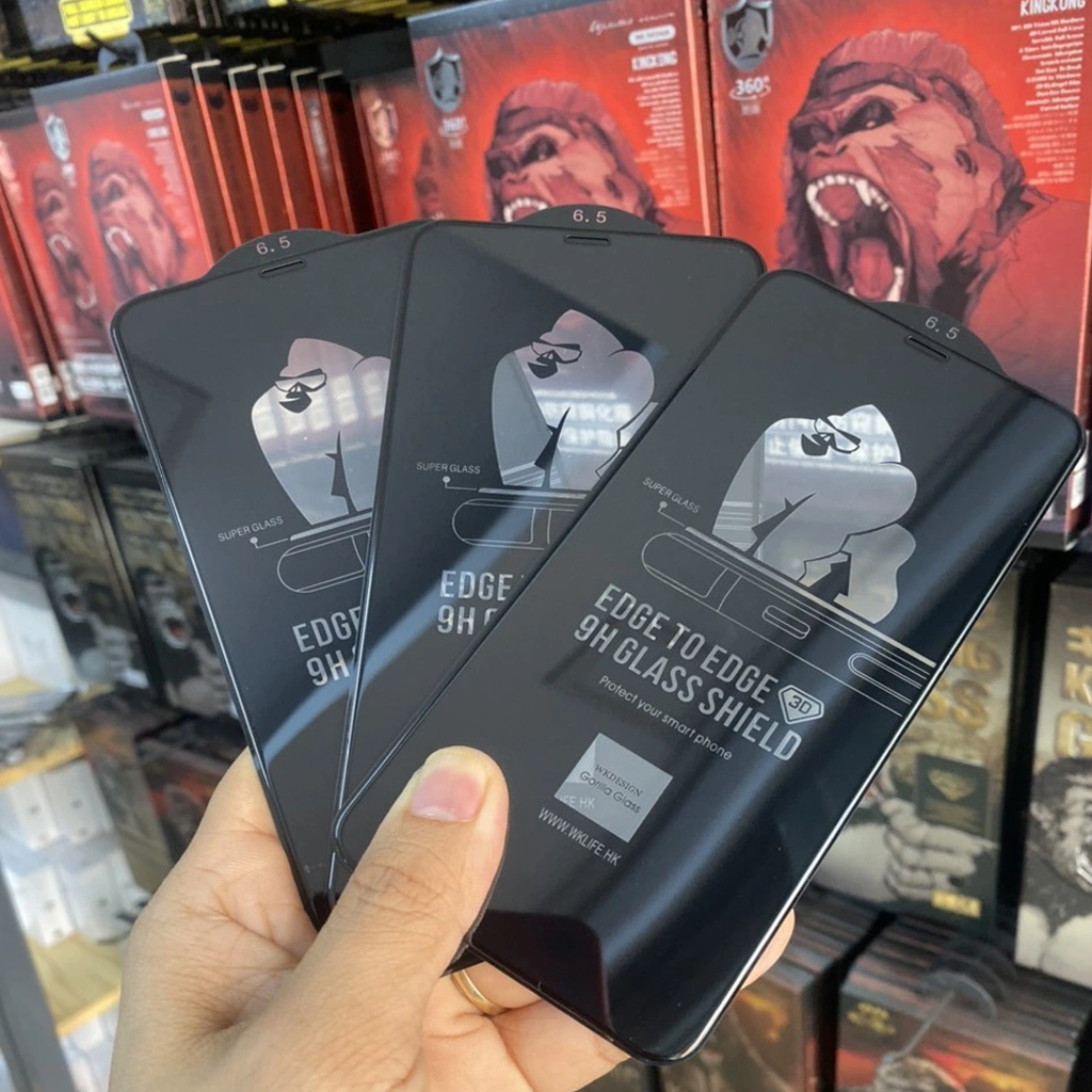 Cường lực kingkong IP 15 pro max 14 Pro max 7 8 Plus xs xsmax xr 11 13 promax  full màn 3D trơn bóng Nobox