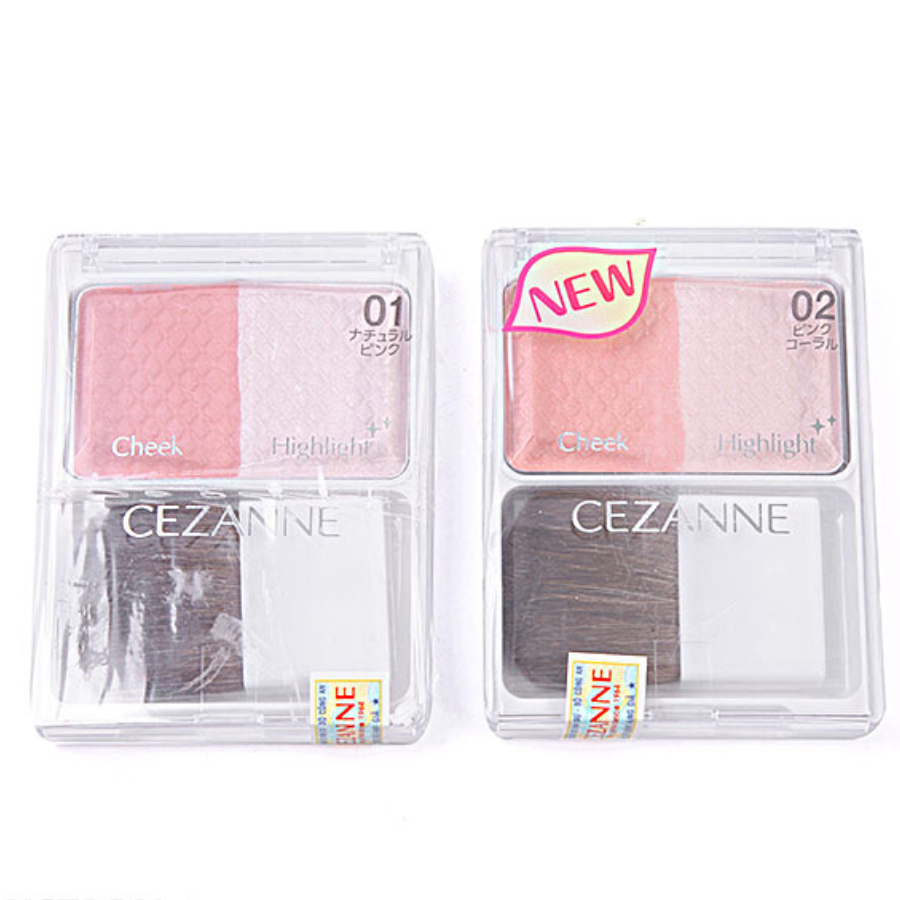 Phấn má hồng bắt sáng Cezanne Cheek & Highlight Nhật Bản 4g