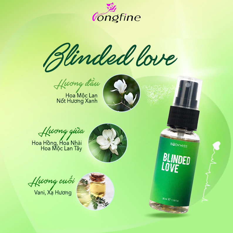 Body mist xịt toàn thân BLINDEDLOVE chính hãng Milaganics, lưu hương lâu 35ml - 105ml